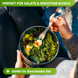 Runde Lunchbox aus Edelstahl mit Dichtung & Löffel | 780ml |