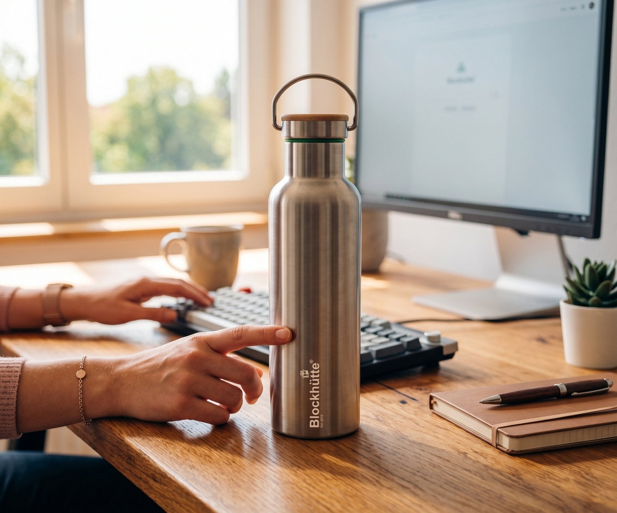 750-ml-Edelstahl-Trinkflasche fürs Office: Die ideale Größe für den Arbeitstag - Blockhütte