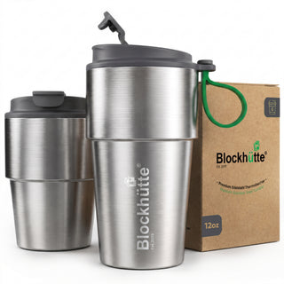 Isolierter Edelstahl Thermobecher für Kaffee und Tee – Grau, 350ml