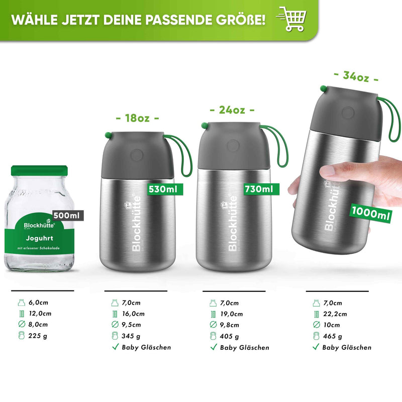 Edelstahl Thermo Lunchbox mit Anti - Vakuum Stöpsel | 730ml |