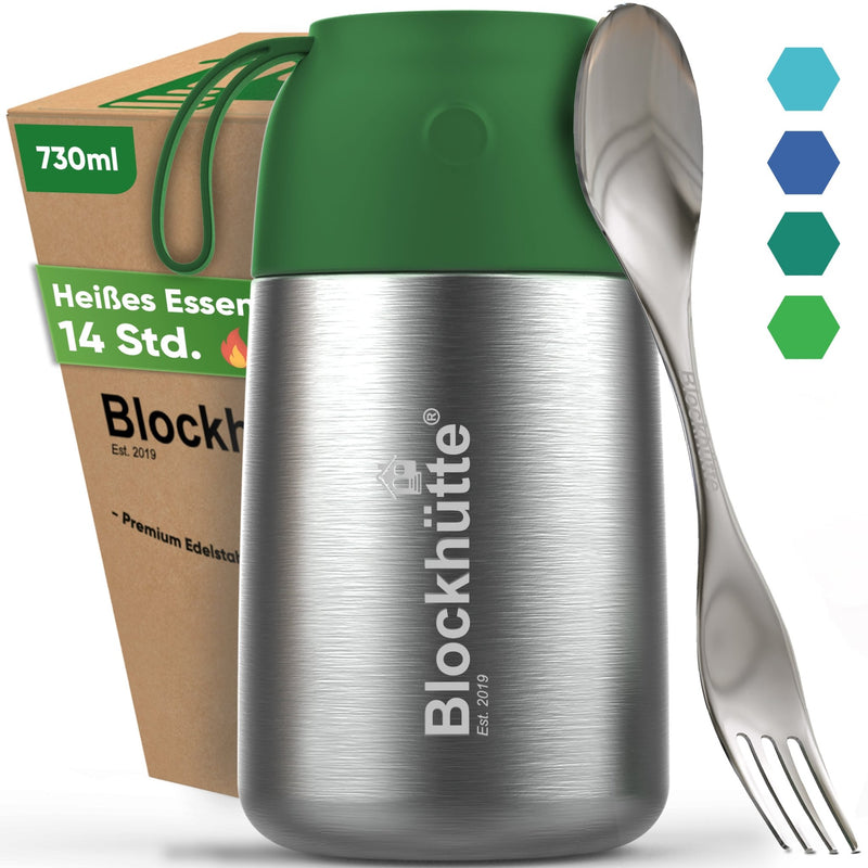 Edelstahl Thermobehälter - Farbig - Blockhütte - BH0024 - DUNKELGRUEN