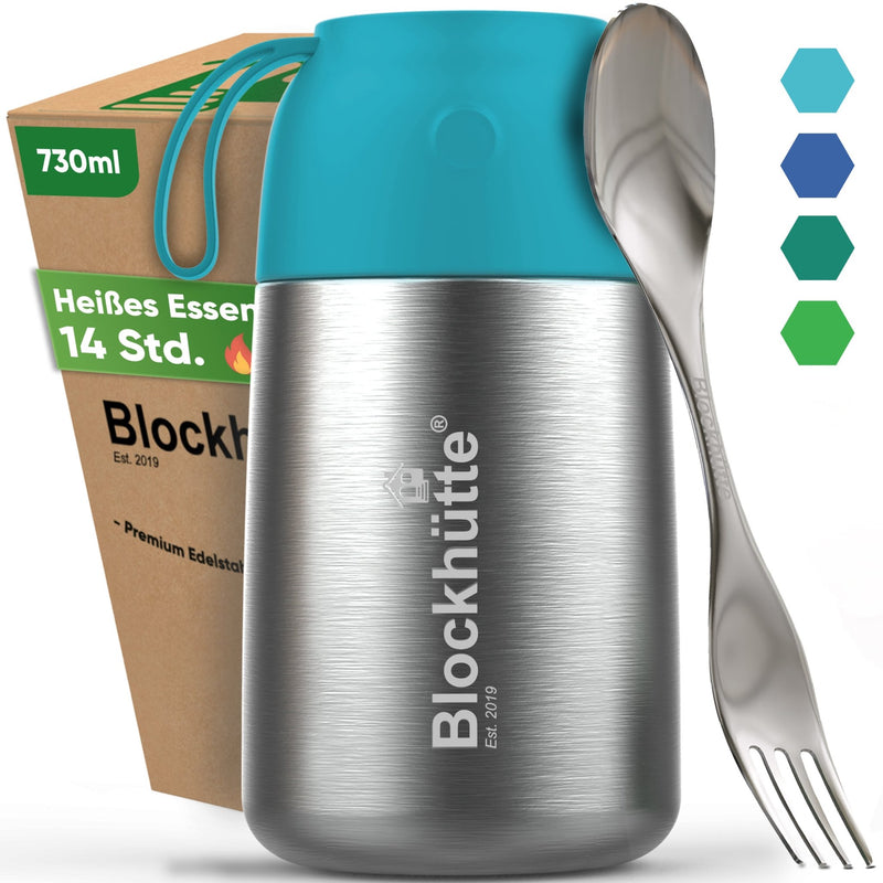 Edelstahl Thermobehälter - Farbig - Blockhütte - BH0024 - TUERKIS