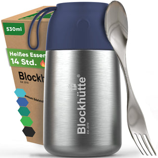 Edelstahl Thermobehälter für Essen - Blockhütte - BH0022-DUNKELBLAU