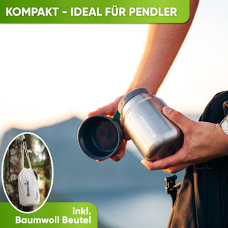 Edelstahl Thermobehälter für Essen - Blockhütte - BH0022-SCHWARZ