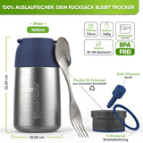 Edelstahl Thermobehälter für Essen - Blockhütte - BH0022-SCHWARZ