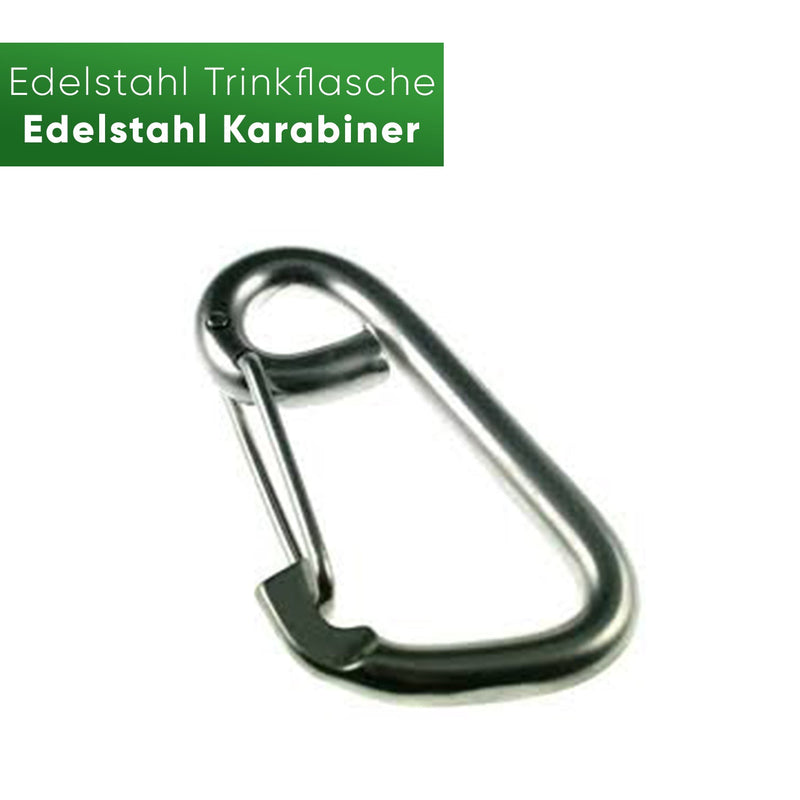 Edelstahl Trinkflasche - Karabiner - Blockhütte - 100010