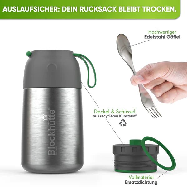 Foodie-Bundle - Edelstahl Brotdose + Thermolunchbox | Brotdose (Größe): 800ml | Lunchbox (Größe): 1000ml