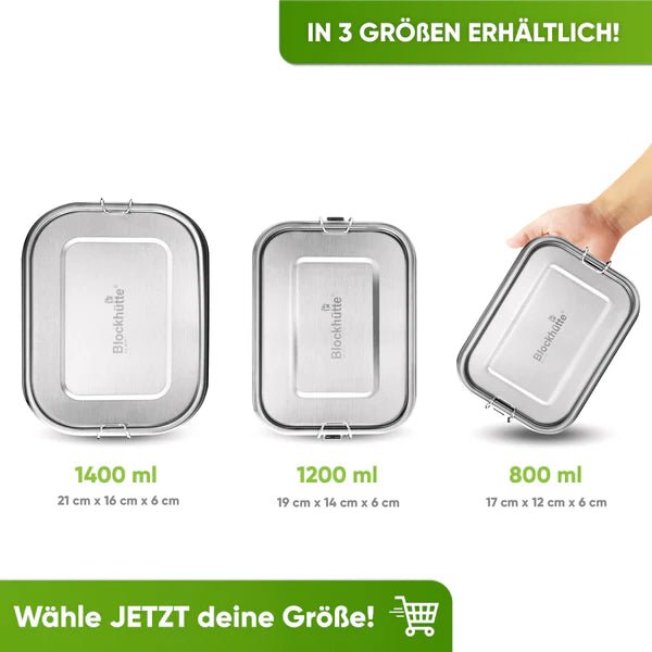 Foodie-Bundle - Edelstahl Brotdose + Thermolunchbox | Brotdose (Größe): 800ml | Lunchbox (Größe): 1000ml