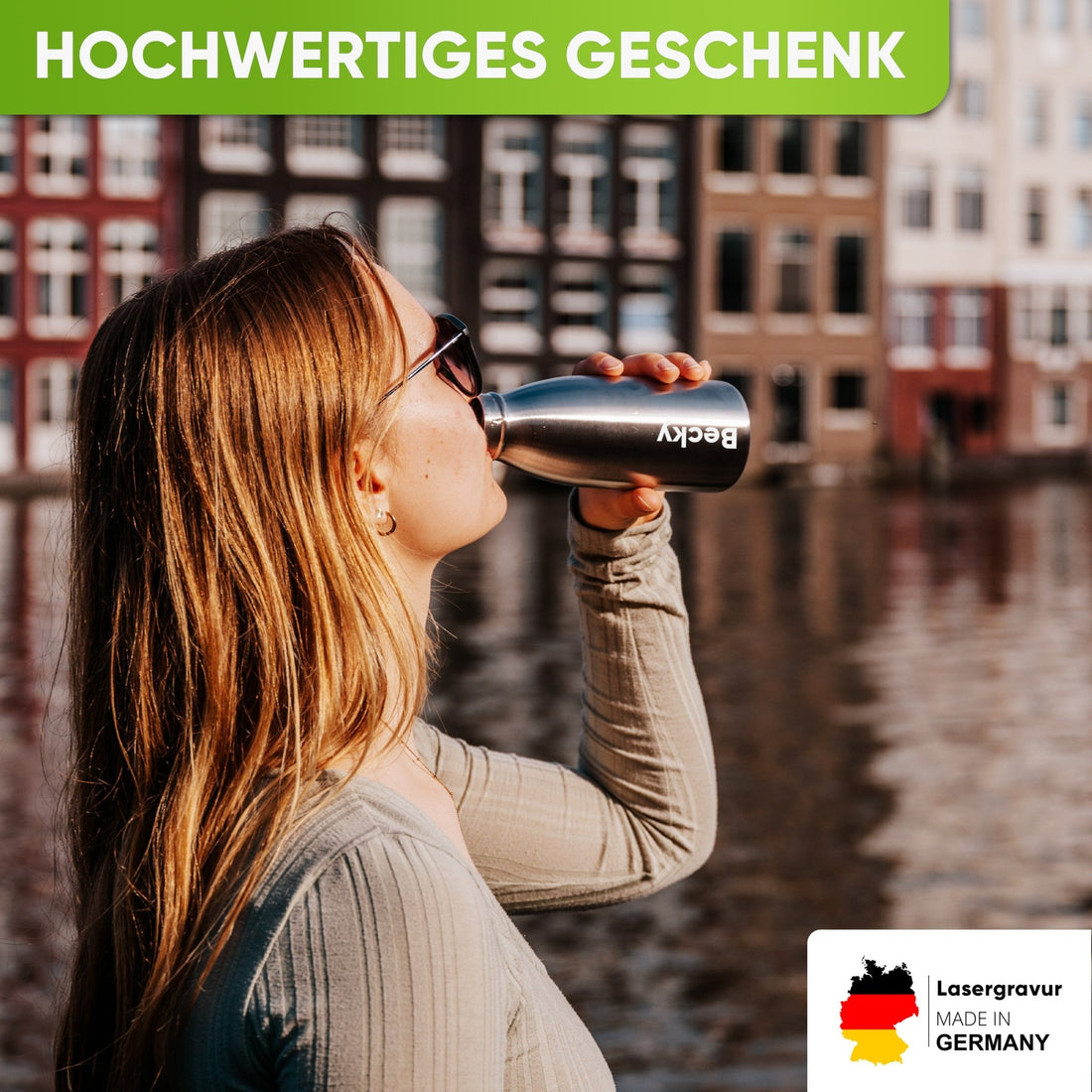 Hochwertige Sport Trinkflasche + Individual Gravur – 1000ml