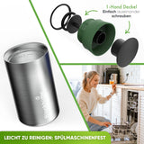 Individual Gravur für den Edelstahl Thermobecher | Blockhütte | Größe: 354ml | Farbe: Schwarz