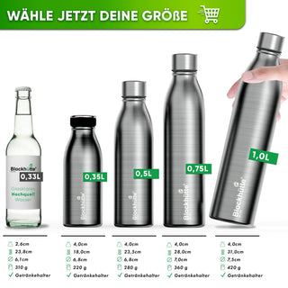Individual Gravur für die Edelstahl Sport Trinkflasche - Blockhütte - I_SP - TFL_1000