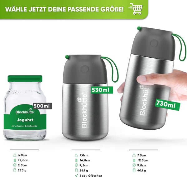 Lunch-Bundle - Thermolunchbox + Edelstahl Trinkflasche | Trinkflasche: 1000ml | Lunchbox (Größe): 1000ml