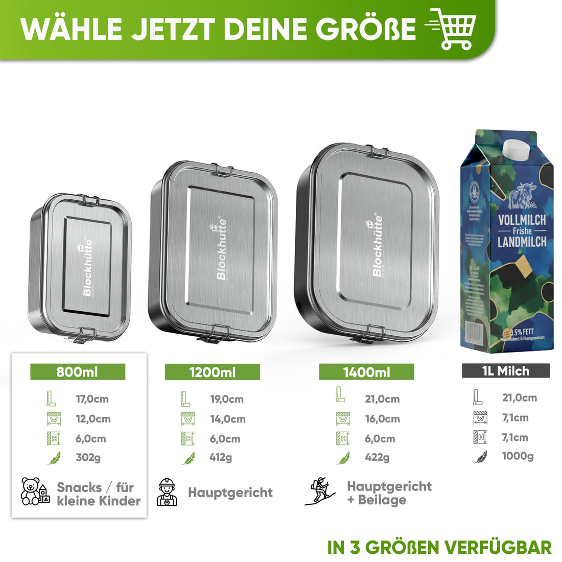 Premium Edelstahl Brotdose – 800ml