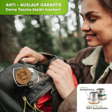 Premium Edelstahl Trinkflasche isoliert - Blockhütte - BH0013