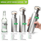 Premium Edelstahl Trinkflasche isoliert - Blockhütte - BH0013