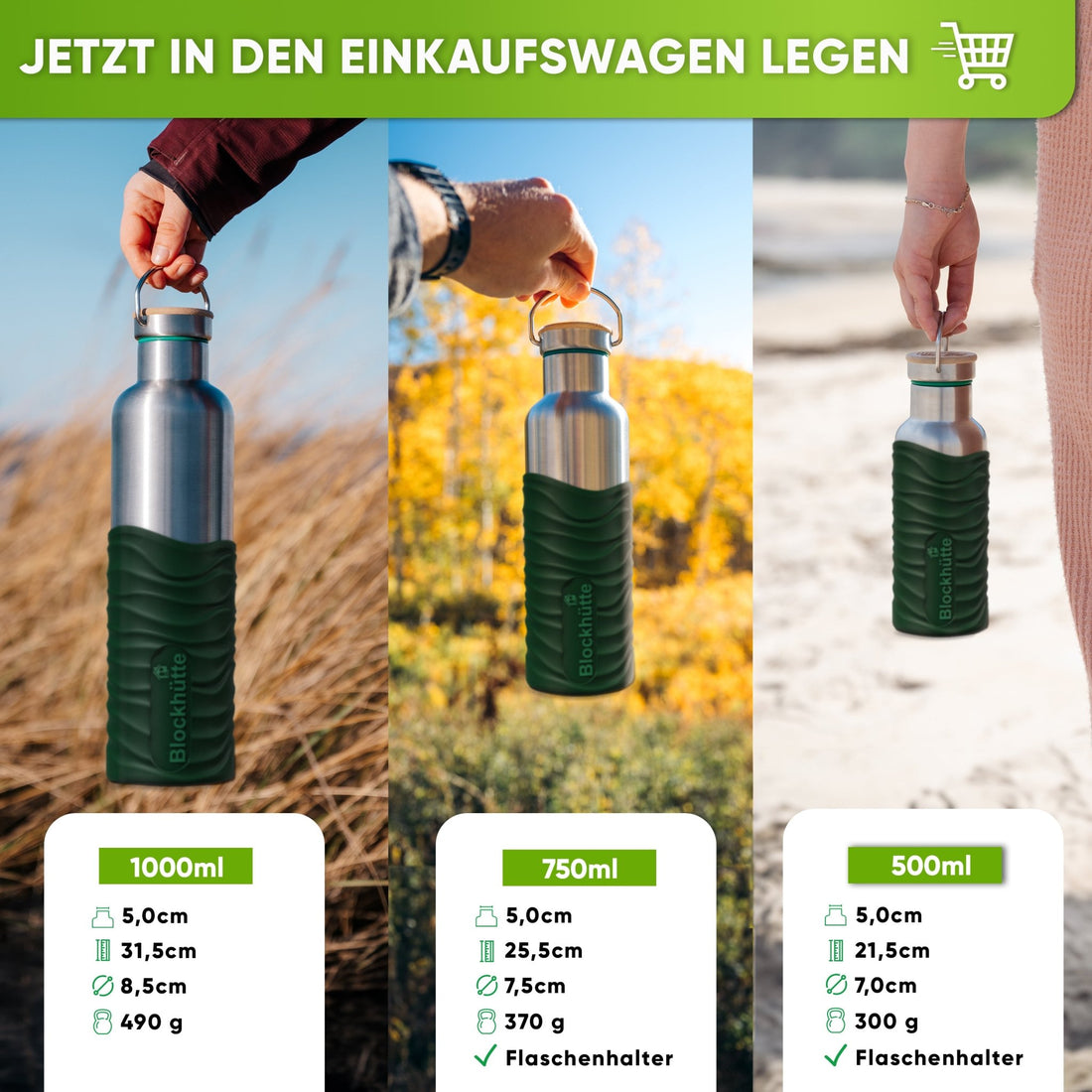Isolierte Edelstahl Trinkflasche für Kinder – Blockhütte
