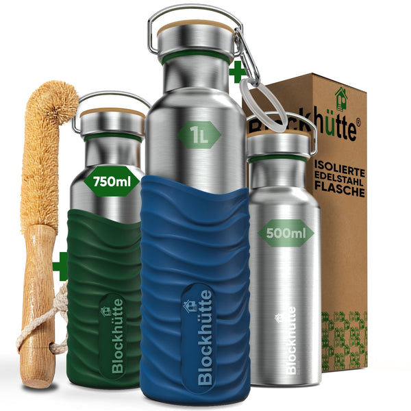 Edelstahl Trinkflaschen 500 ml, 750 ml, 1 Liter