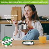 Runde Premium Edelstahl Brotdose - Blockhütte - BH0029