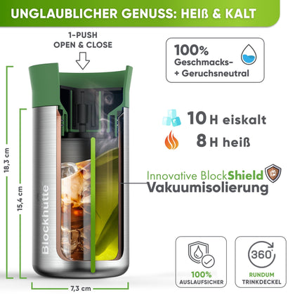 Thermobecher Edelstahl für Kaffee und Tee - Blockhütte - BH0034