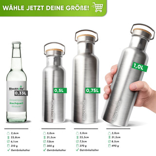Abenteuer Bundle - Edelstahl Brotdose + Edelstahl Trinkflasche | Edelstahl Trinkflasche: 500ml | Edelstahl Brotdose: 1400ml