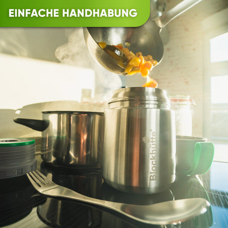 Edelstahl Thermobehälter mit Anti - Vakuum Stöpsel - Blockhütte - BH0024