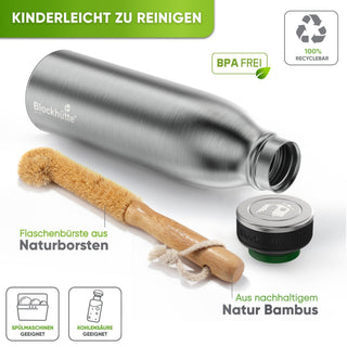 Freizeit Bundle - Edelstahl Thermobehälter + Edelstahl Sport Trinkflasche | Edelstahl Sport Trinkflasche: 1000ml | Edelstahl Thermobehälter: 1000ml